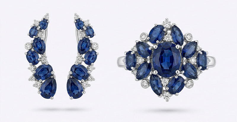 Blue sapphire gemstone selected by Simon Lewis Jewellers London