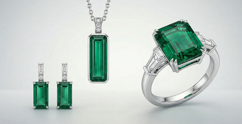 Colombian emerald gemstone for custom jewellery at Simon Lewis Hatton Garden